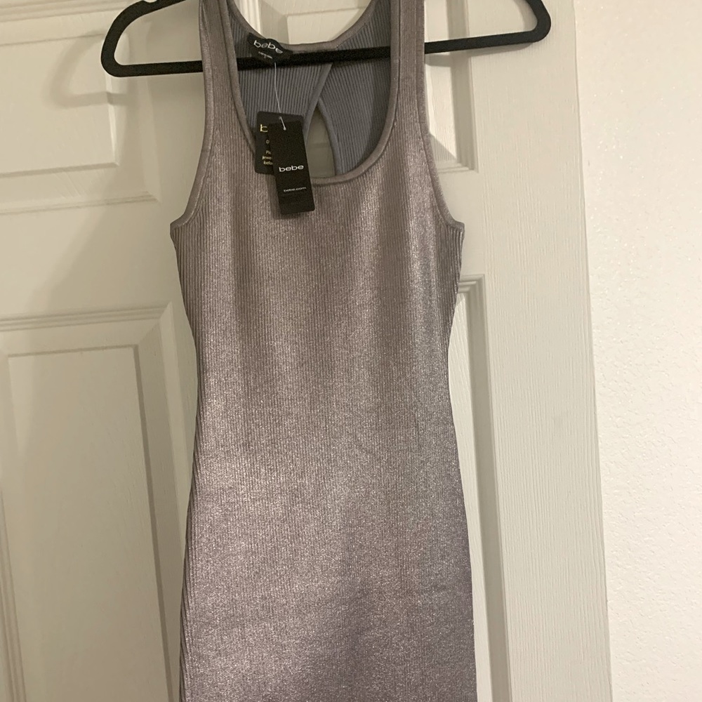 bebe silver dress